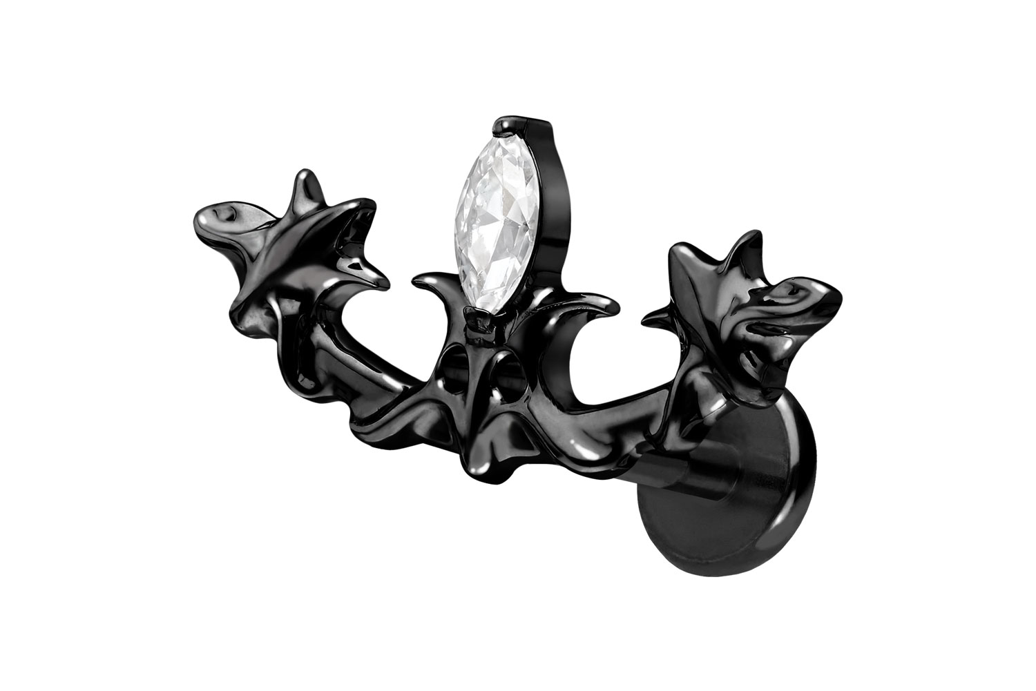 Titan Labret Piercing mit Push Fit GOTISCHES DESIGN